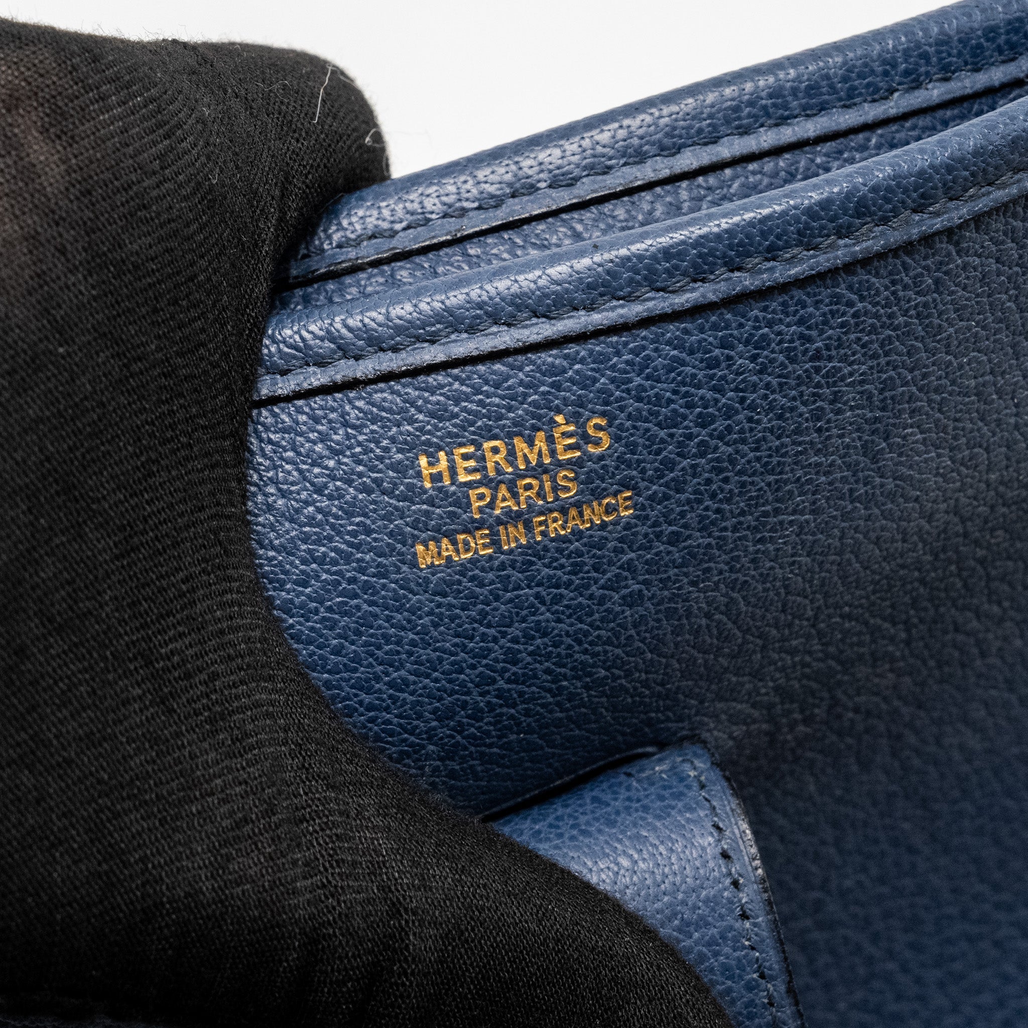 HERMES EVELYNE 33 LEATHER BLUE GHW