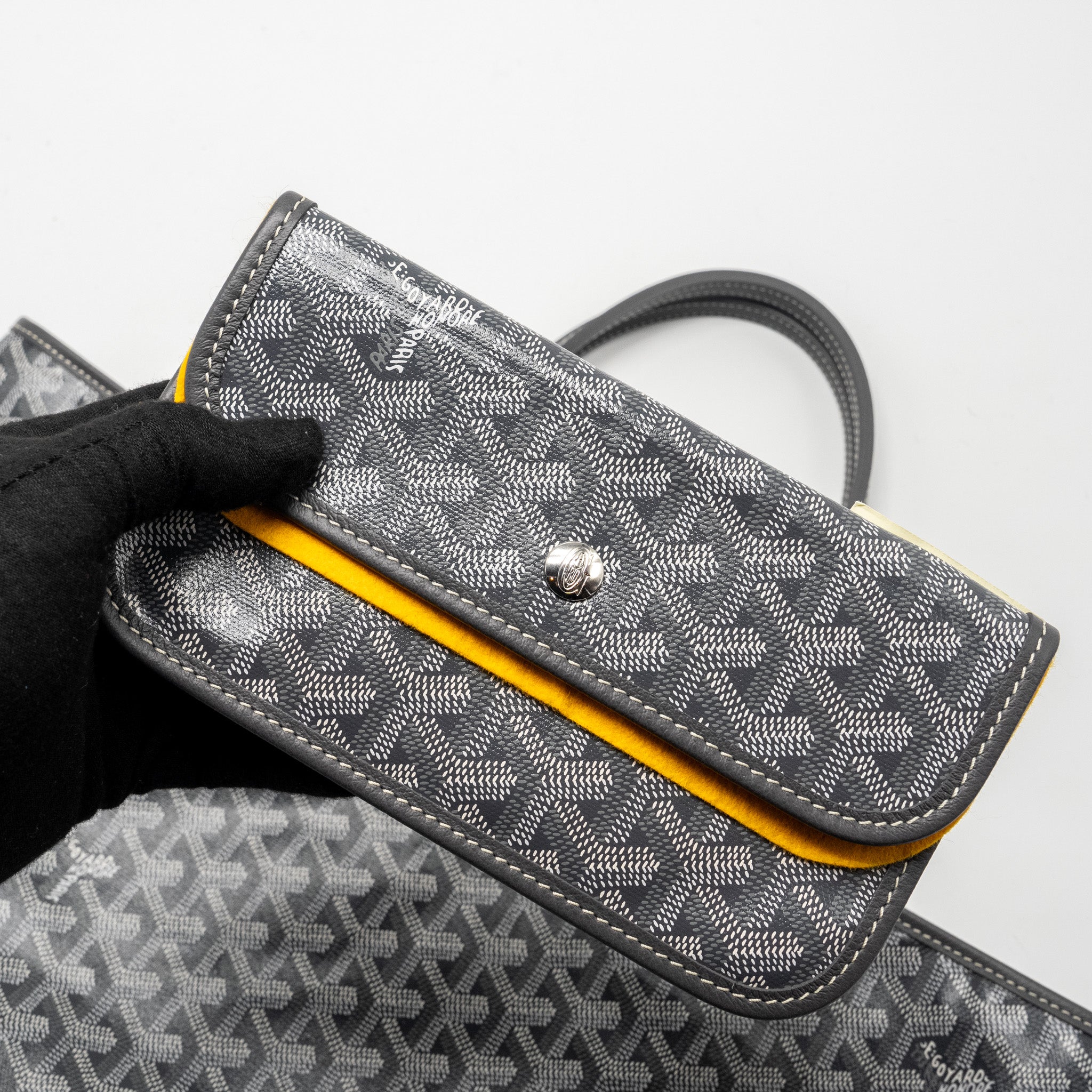 GOYARD SAINT LOUIS PM TOTE BAG GOYARDLINE CANVAS GREY SHW