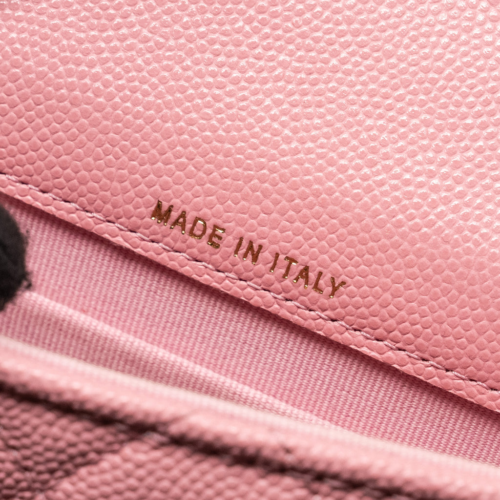 CHANEL MINI FLAP BAG WITH CHAIN HANDLE CAVIAR PINK GHW (MICROCHIP)