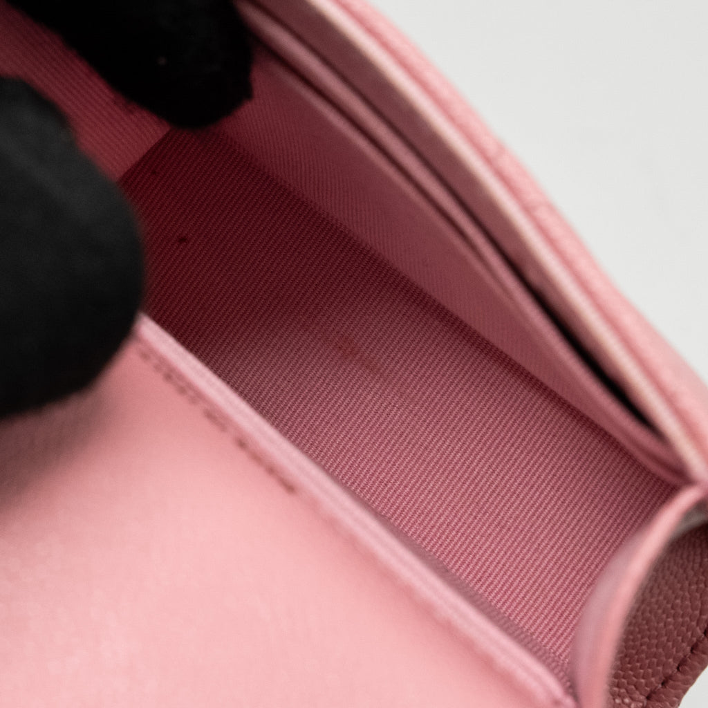 CHANEL MINI FLAP BAG WITH CHAIN HANDLE CAVIAR PINK GHW (MICROCHIP)