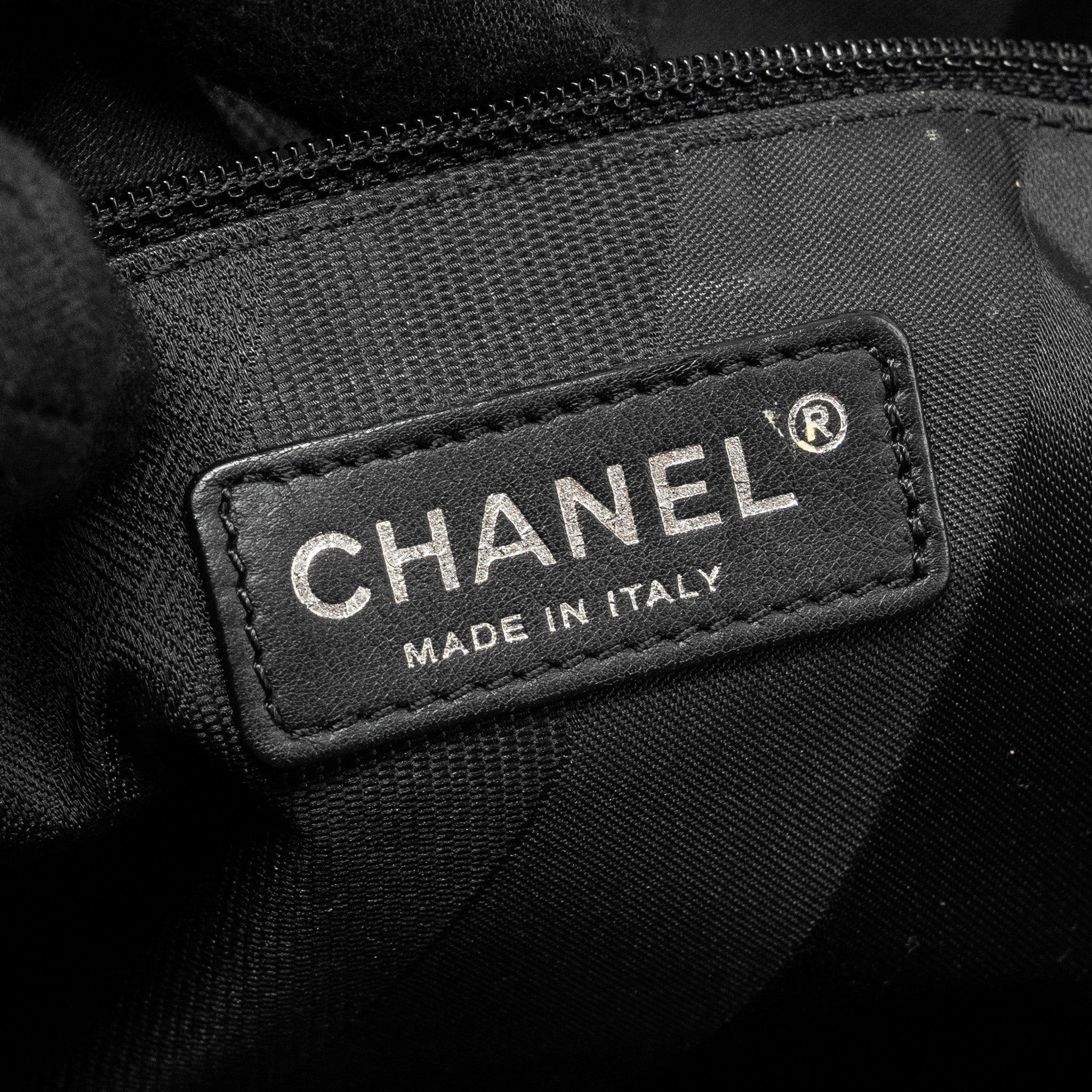 CHANEL PORTOBELLO TOTE BAG CALFSKIN/TWEED BLACK/GREY SHW