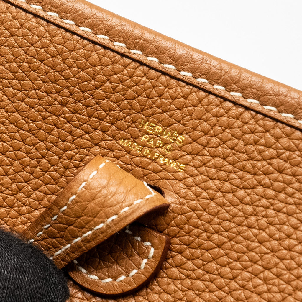 HERMES MINI EVELYNE TAURILLON MAURICE GOLD GHW