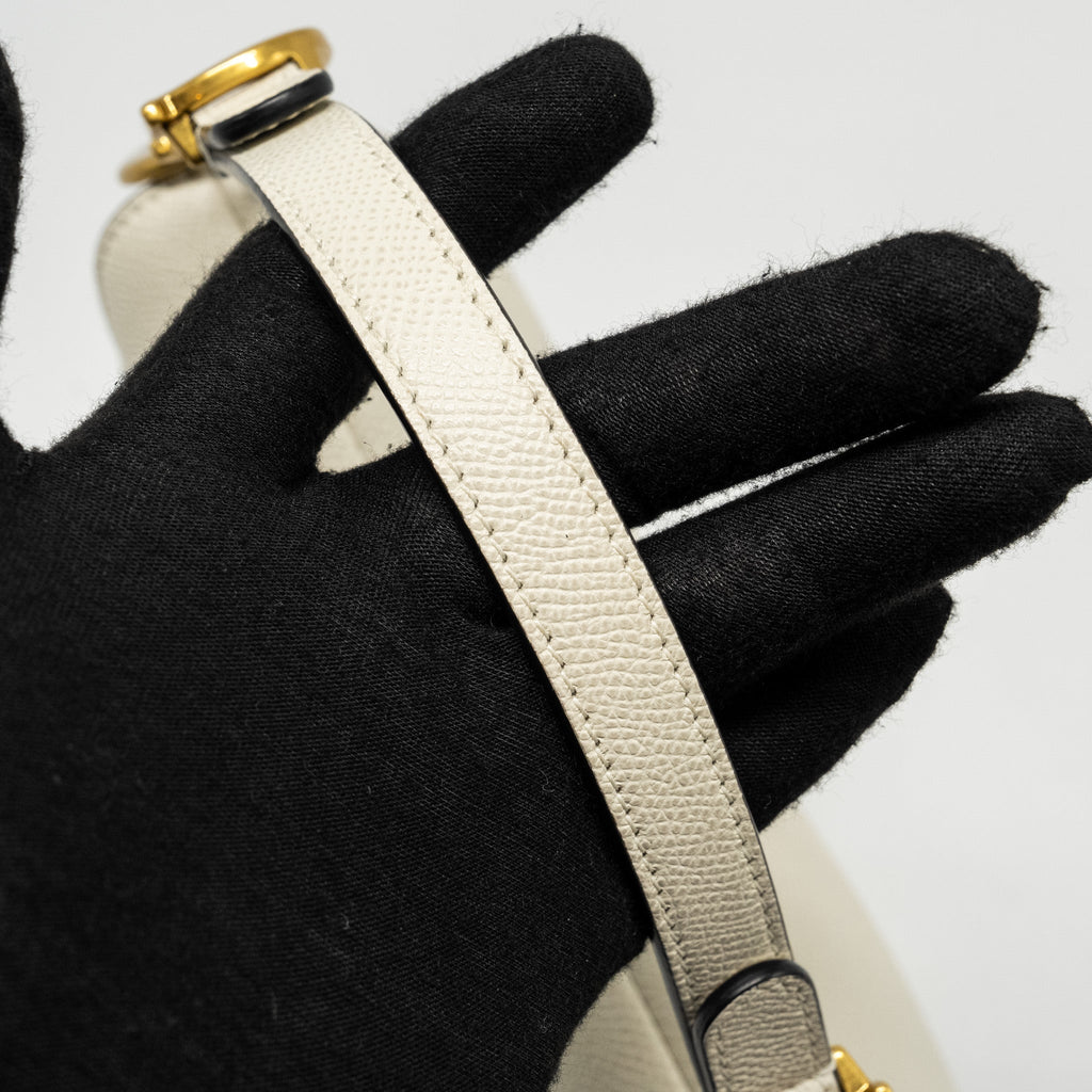 DIOR MINI SADDLE BAG CALFSKIN WHITE GHW