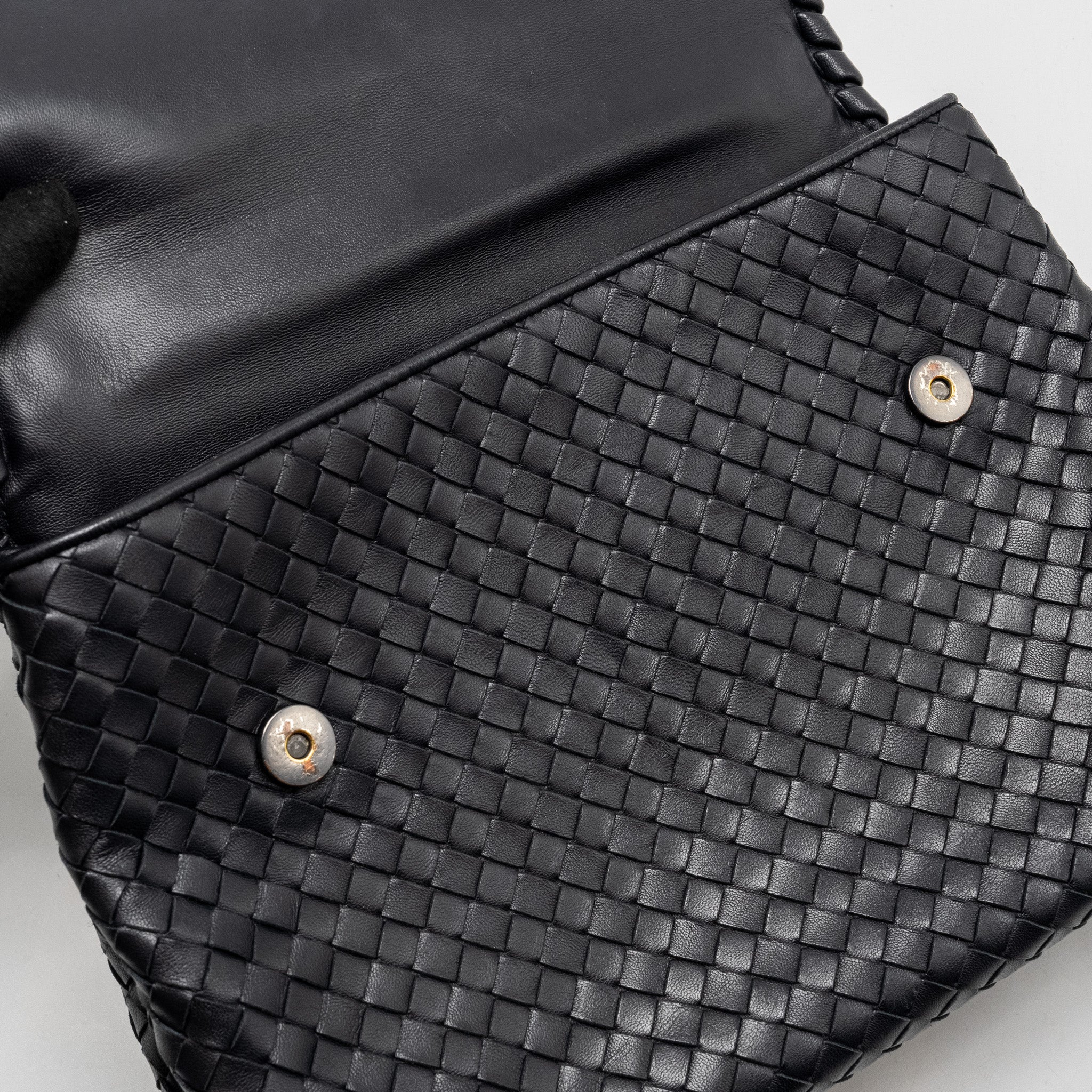 BOTTEGA VENETA OLYMPIA BAG LEATHER BLACK WITH BLACK HARDWARE