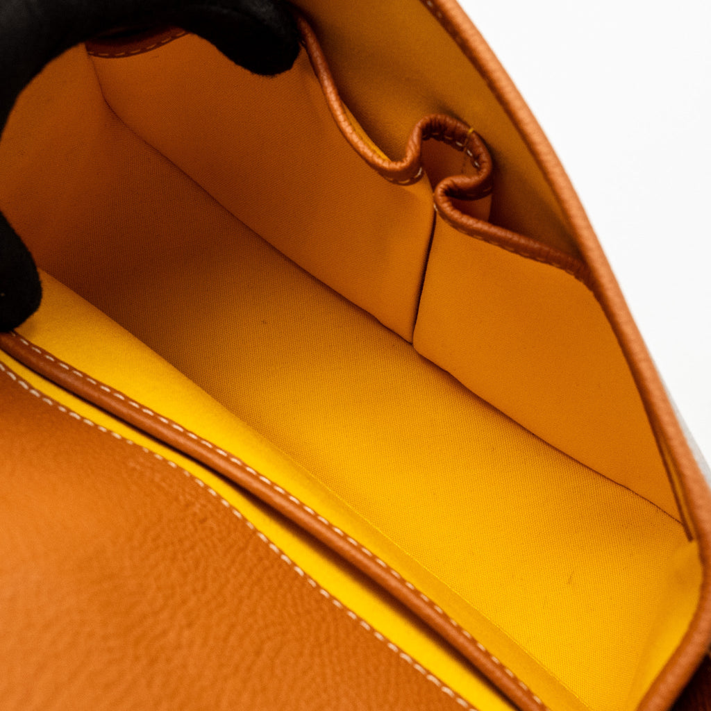 GOYARD BELVEDERE PM MESSENGER BAG GOYARDLINE CANVAS BROWN SHW