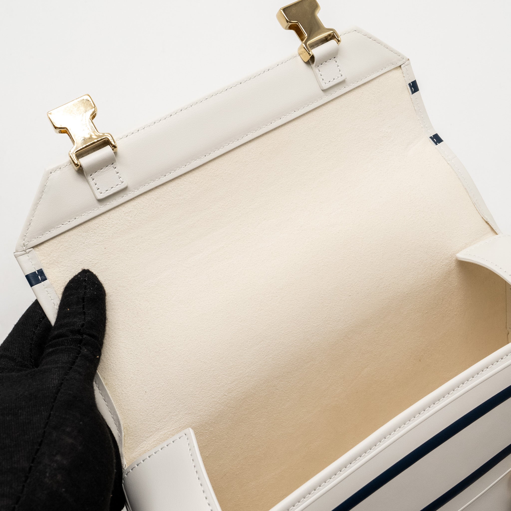 DIOR SMALL DIORCAMP BAG CALFSKIN WHITE LGHW