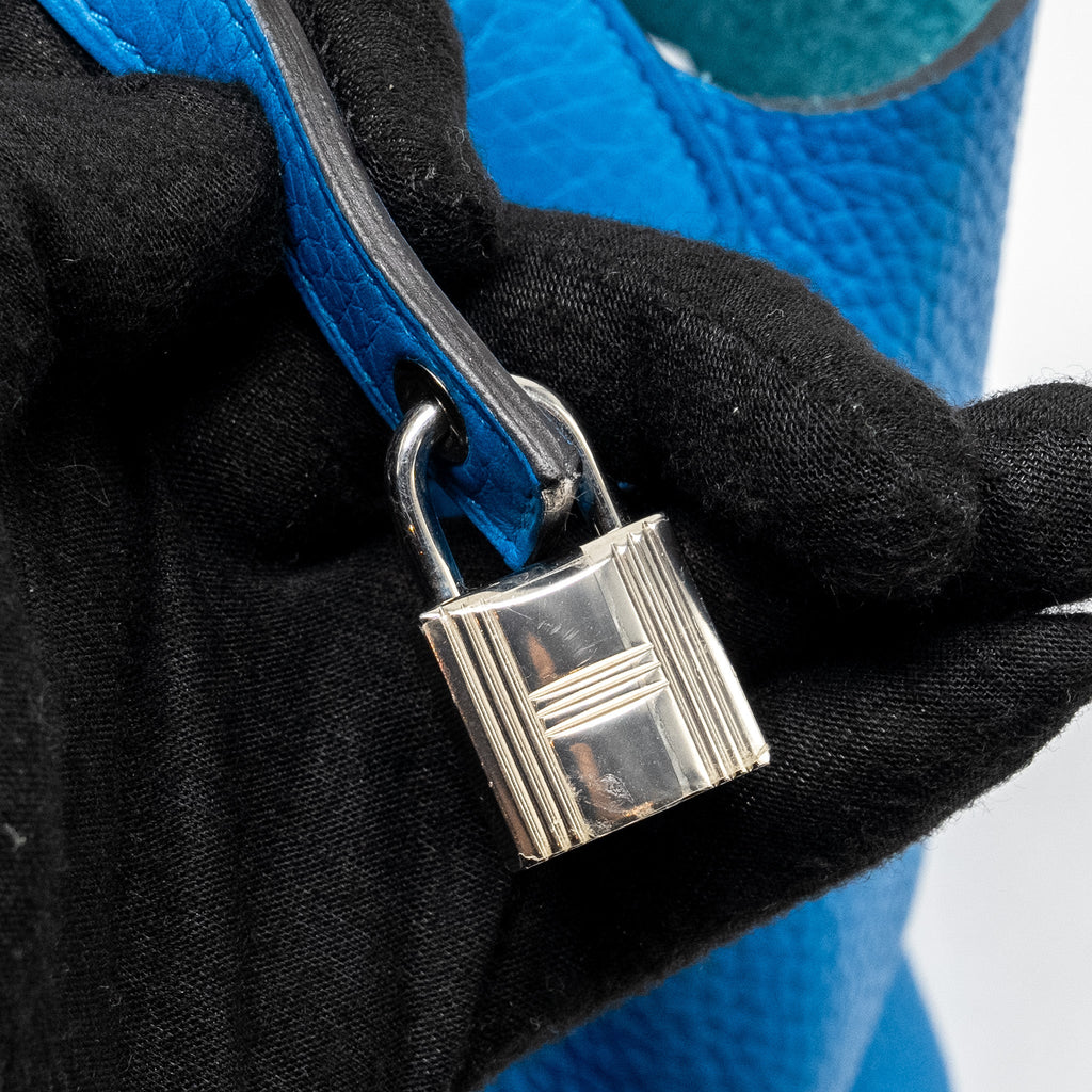 HERMES PICOTIN 18 LOCK BAG CLEMENCE BLUE SHW