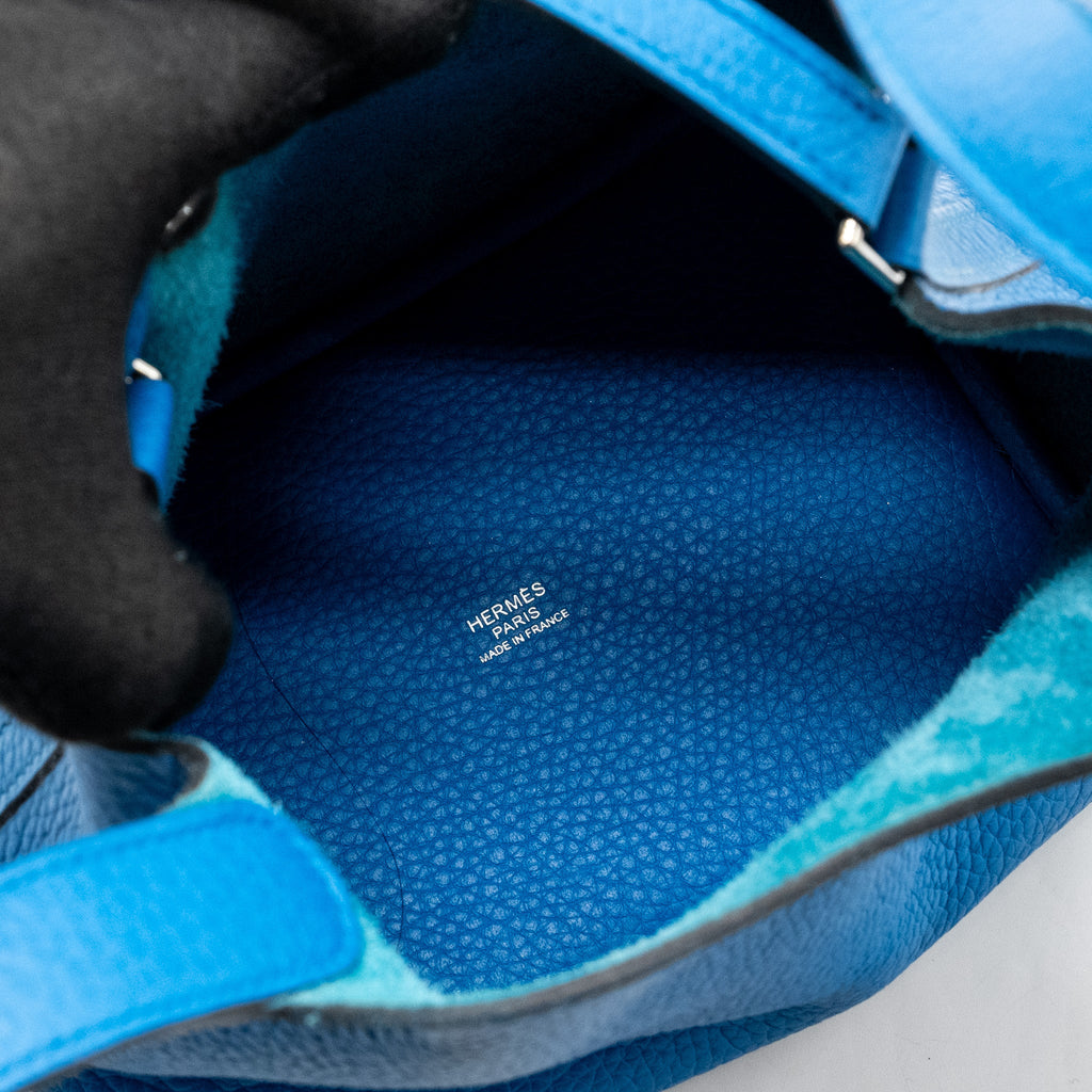 HERMES PICOTIN 18 LOCK BAG CLEMENCE BLUE SHW