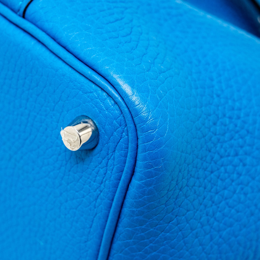 HERMES PICOTIN 18 LOCK BAG CLEMENCE BLUE SHW