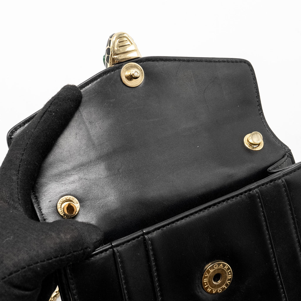 BVLGARI SERPENTI FOREVER CROSSBODY BAG CALFSKIN BLACK LGHW