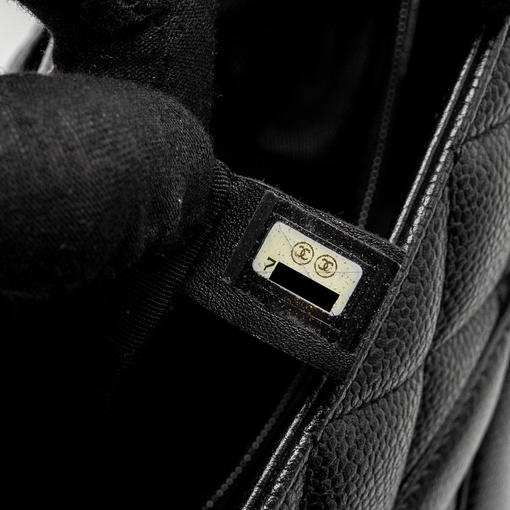 CHANEL MEDALLION TOTE BAG CAVIAR BLACK SHW