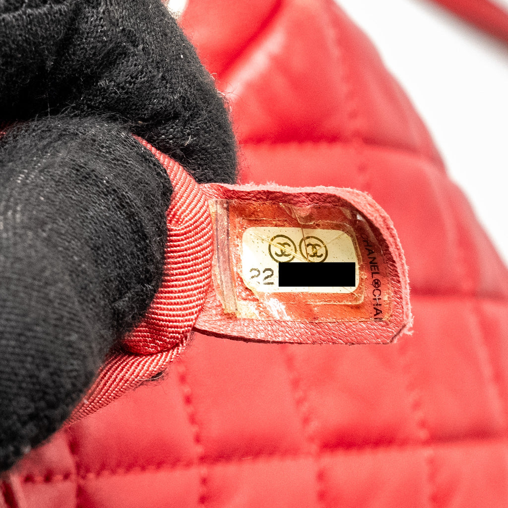 CHANEL SMALL URBAN SPIRIT QUILTED BACKPACK LAMBSKIN RED LGHW