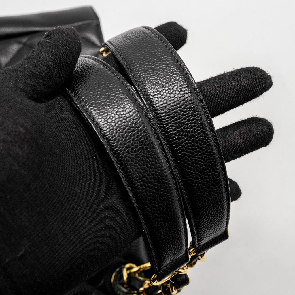 CHANEL PETIT SHOPPING TOTE BAG CAVIAR BLACK GHW