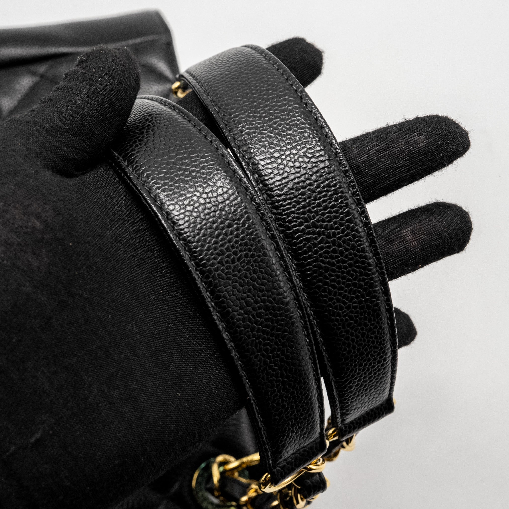 CHANEL PETIT SHOPPING TOTE BAG CAVIAR BLACK GHW