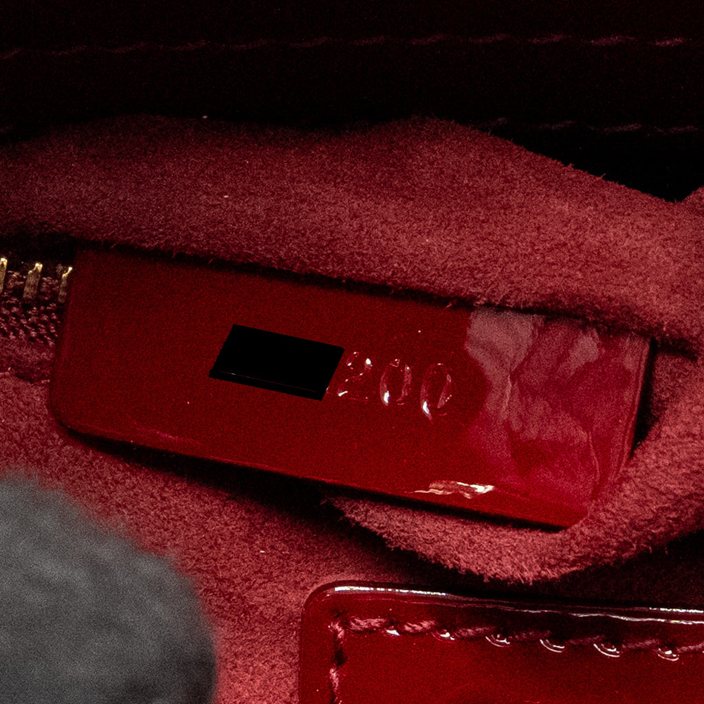 DIOR MINI LADY DIOR PATENT RED LGHW