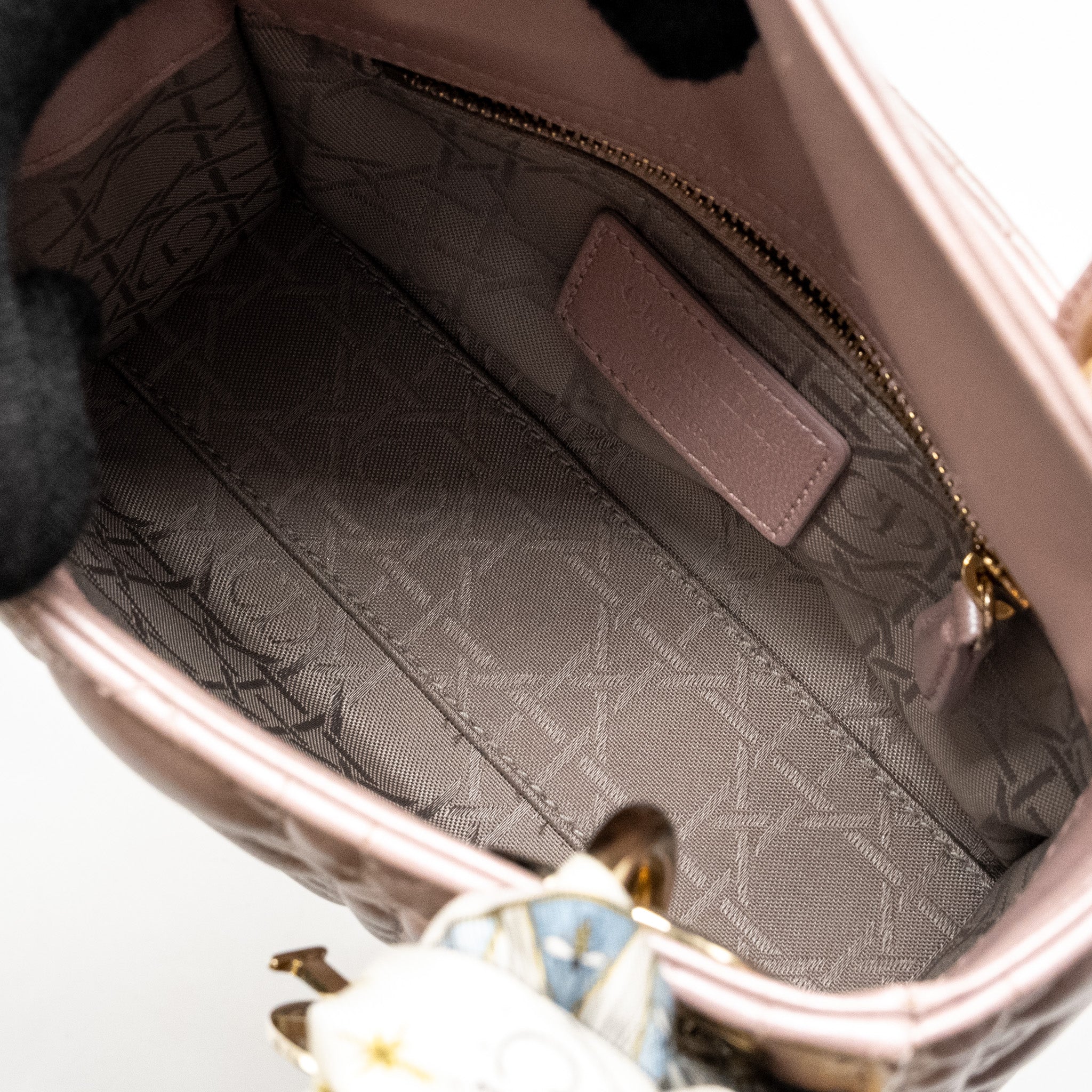 DIOR MINI LADY DIOR LAMBSKIN LOTUS PINK LGHW
