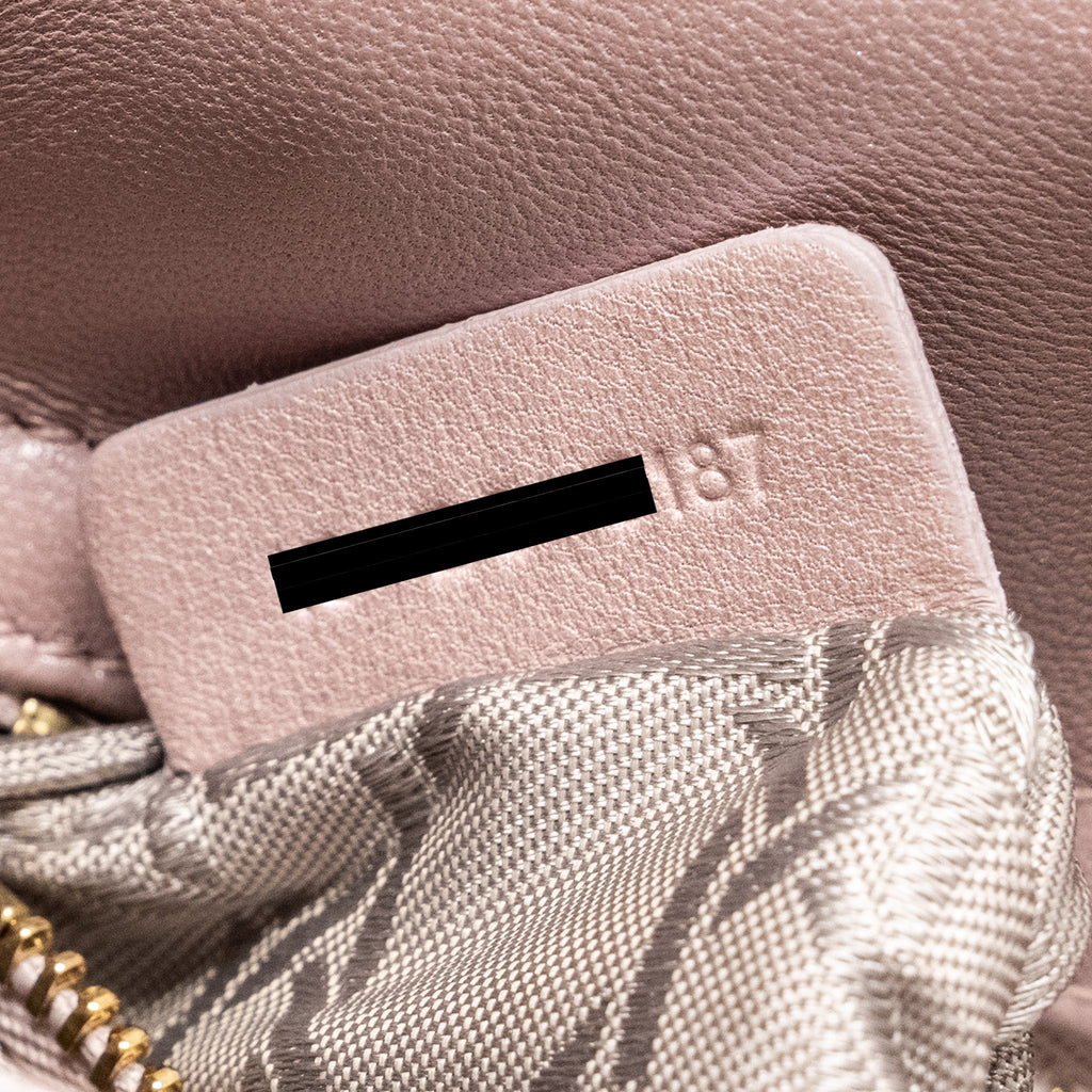 DIOR MINI LADY DIOR LAMBSKIN LOTUS PINK LGHW