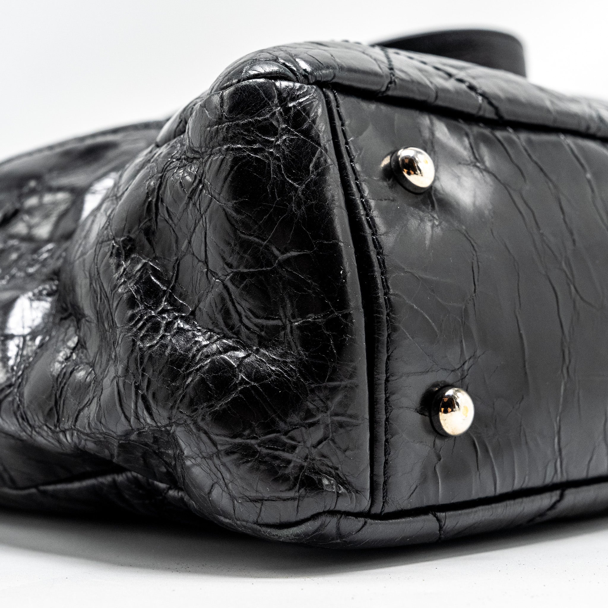 CHANEL PORTOBELLO TOTE BAG CALFSKIN/TWEED BLACK/GREY SHW