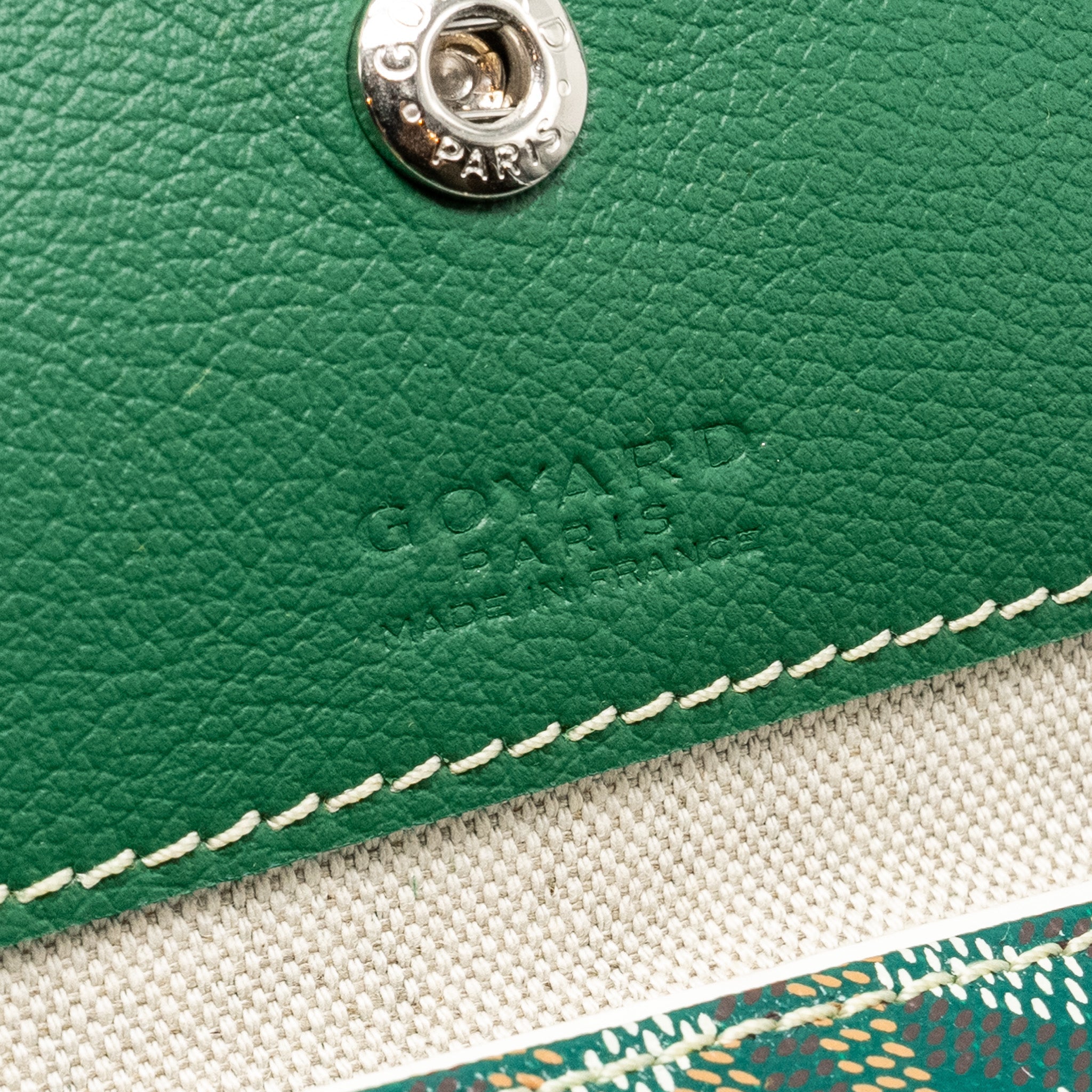 GOYARD BOHEME HOBO BAG GOYARDINE CANVAS / CALFSKIN GREEN
