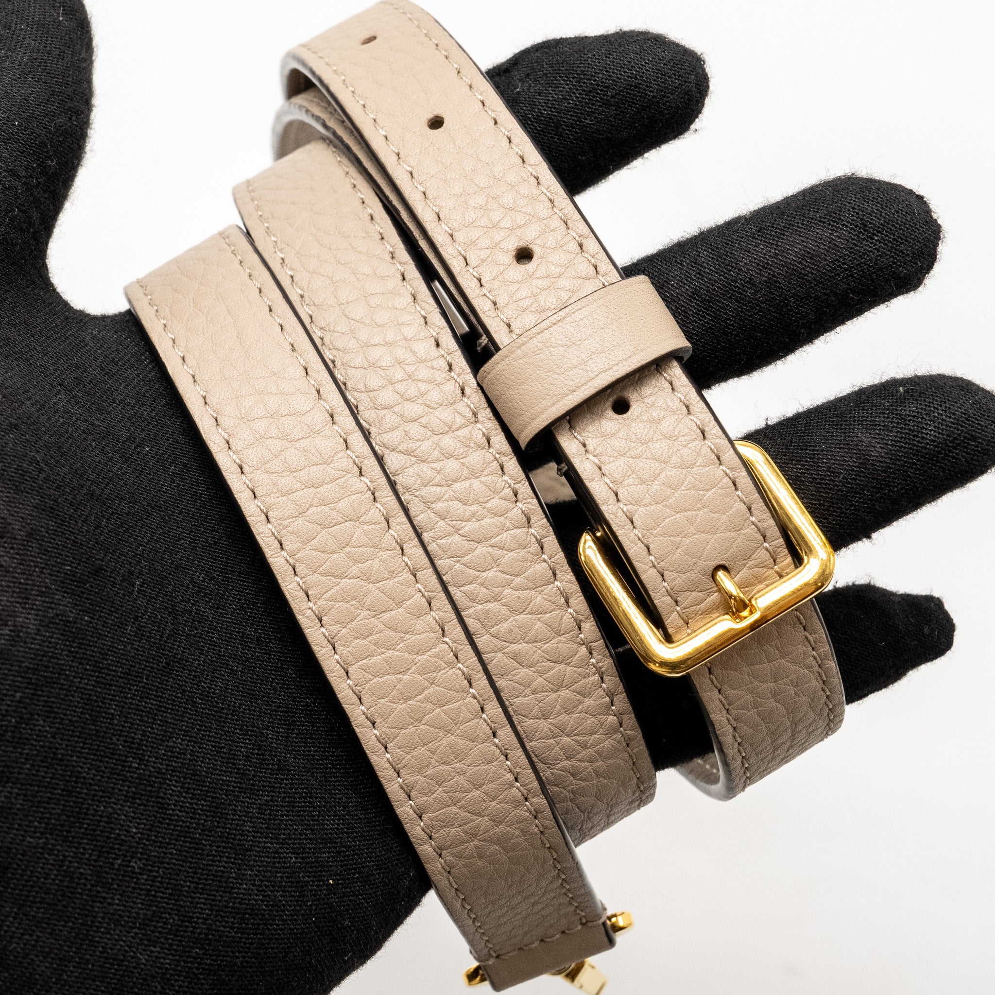 LOUIS VUITTON CAPUCINES PM CALFSKIN GREY GHW