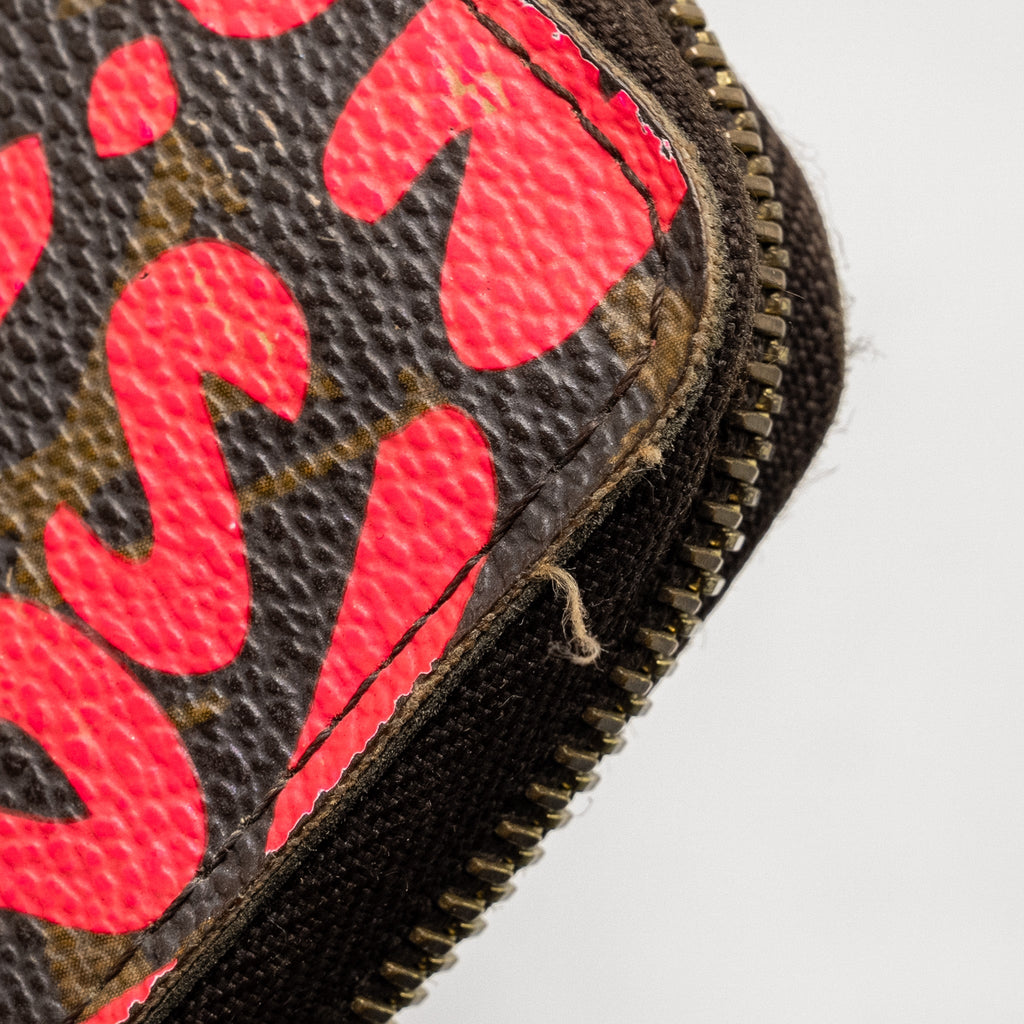 LOUIS VUITTON NEVERFULL GM STEPHEN SPROUSE PINK MONOGRAM GRAFFITI COATED / ZIP WALLET GHW (SELL IN A SET)