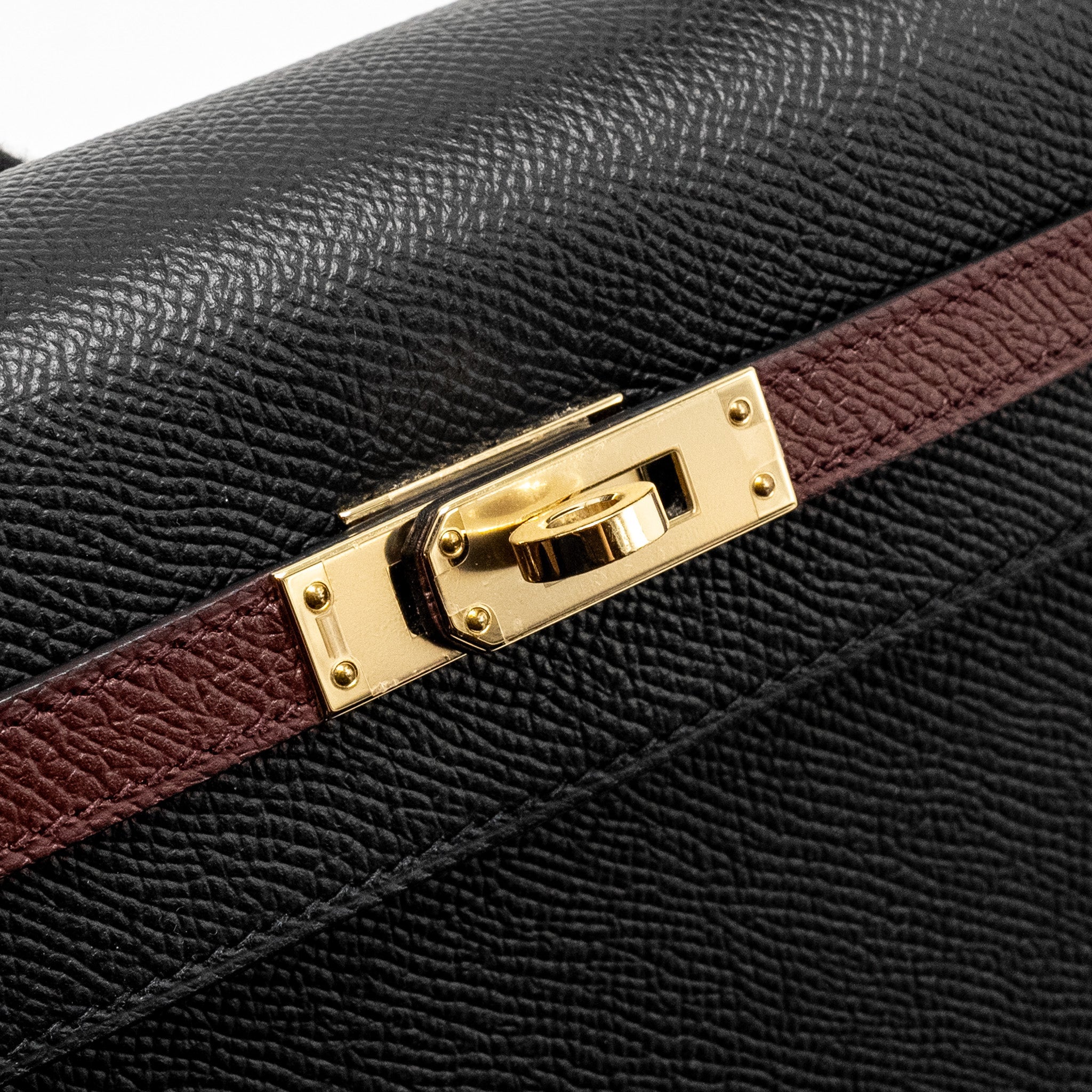 HERMES KELLY 25 SPECIAL ORDER EPSOM BLACK/ROUGH H LGHW