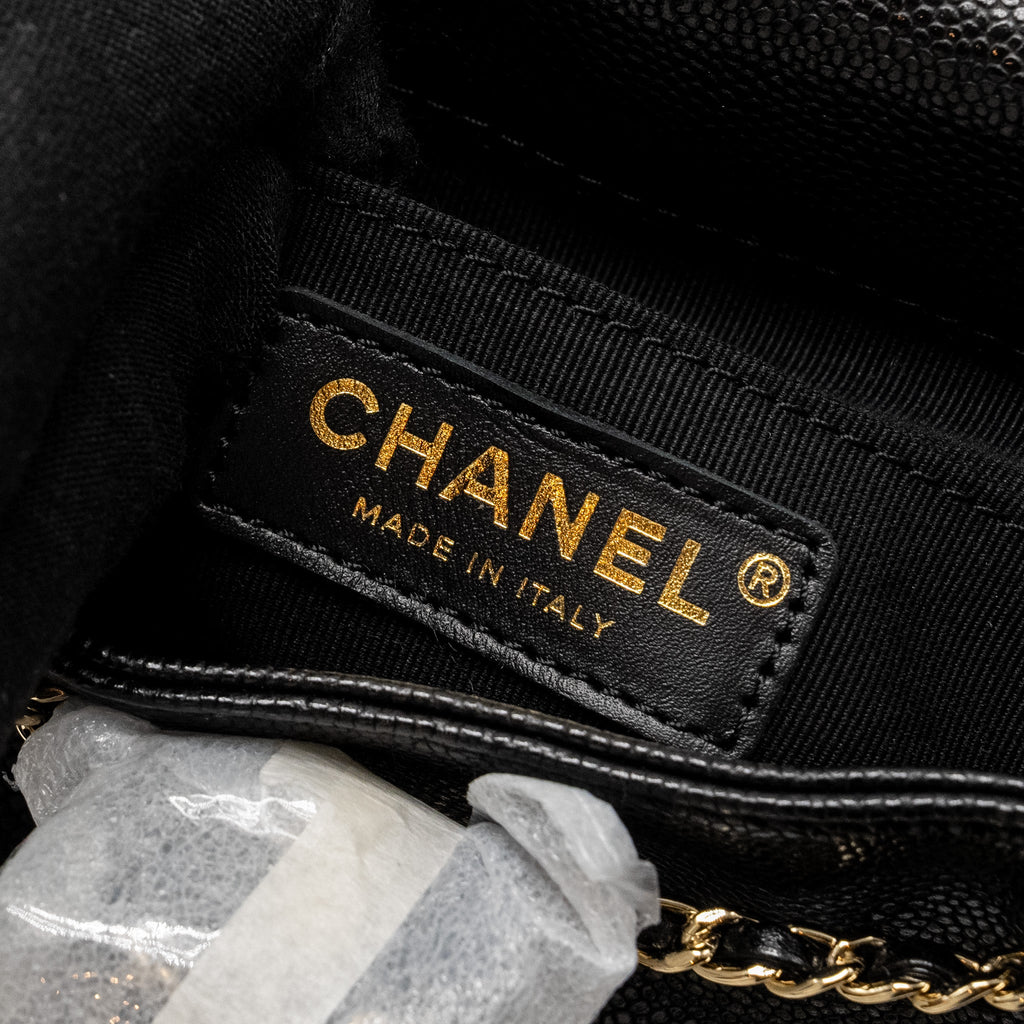 CHANEL TRIPLE PACK DUMA BACKPACK CAVIAR BLACK LGHW (MICROCHIP)