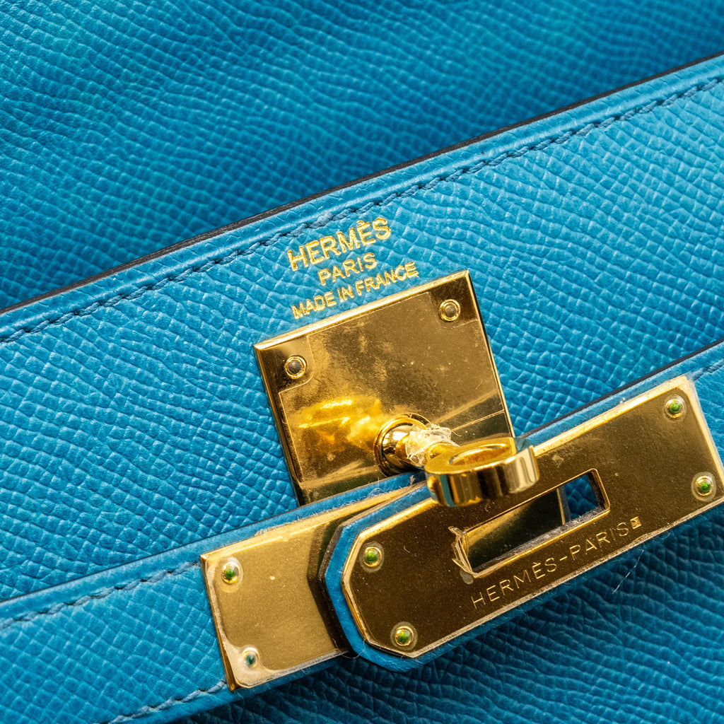 HERMES KELLY 28 EPSOM BLUE IZMIR GHW