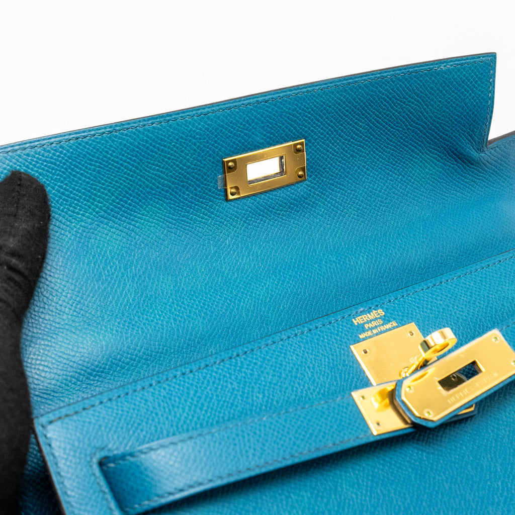 HERMES KELLY 28 EPSOM BLUE IZMIR GHW