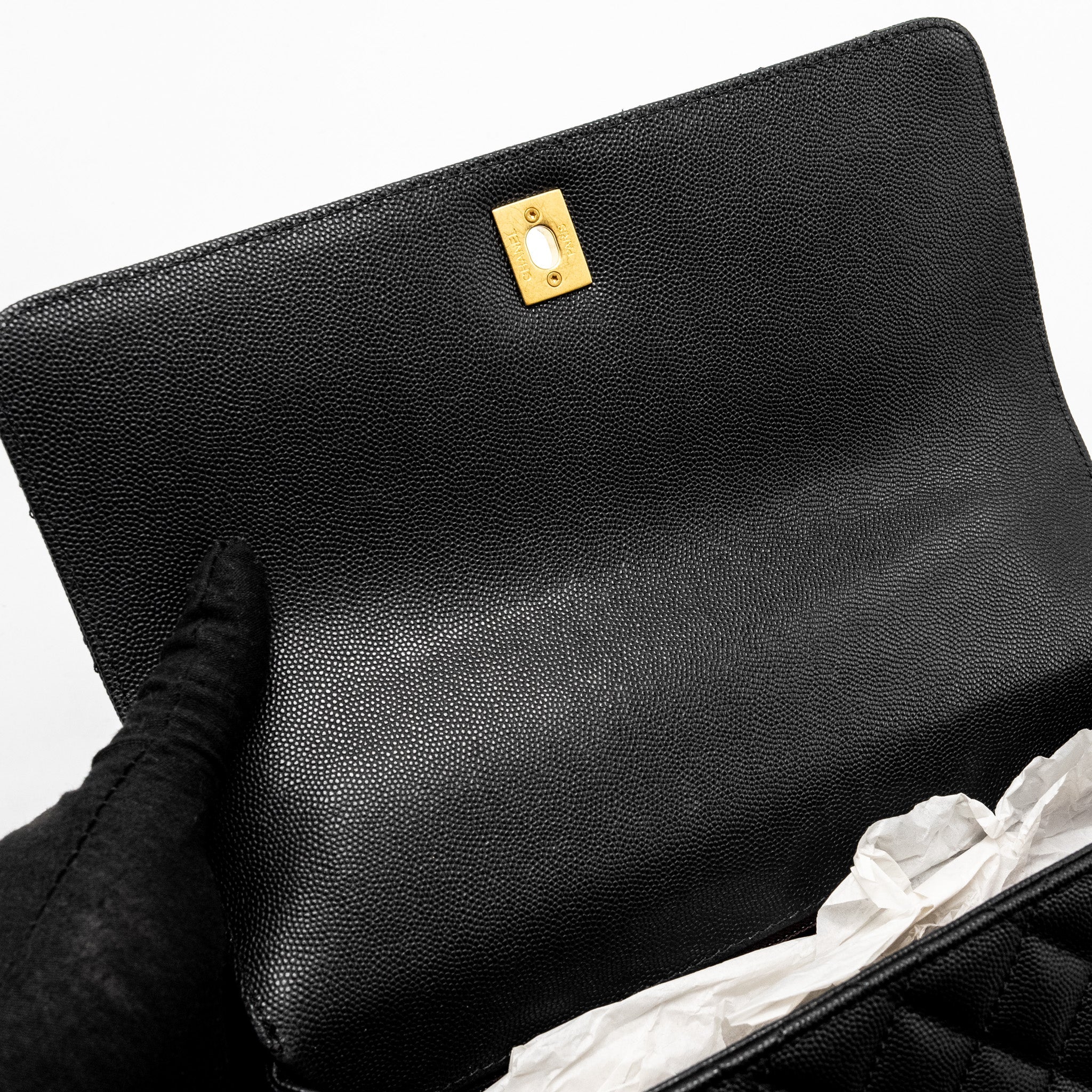 CHANEL MEDIUM COCO HANDLE LIMITED EDITION CAVIAR BLACK GHW (MICROCHIP)