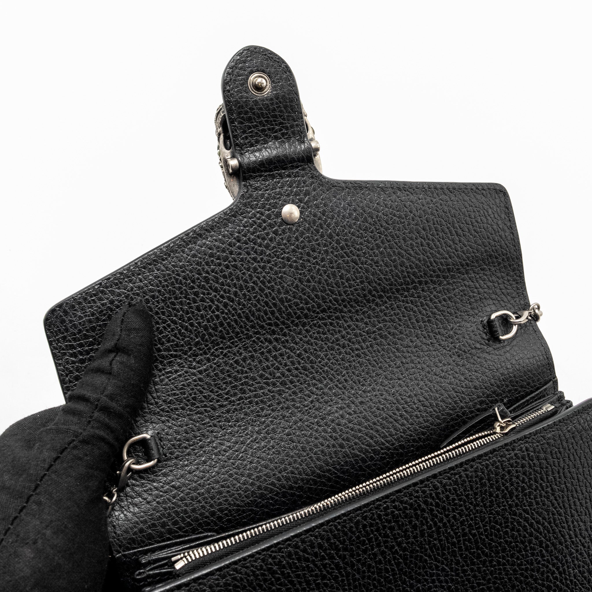GUCCI DIONYSUS WALLET ON CHAIN CALFSKIN BLACK SHW