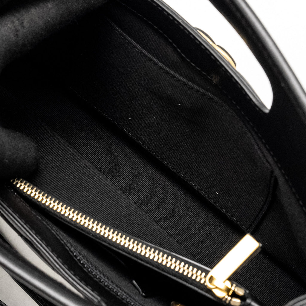 CHANEL 23S CLUTCH BAG WITH CHAIN CALFSKIN BLACK BRUSH GHW (MICROCHIP)