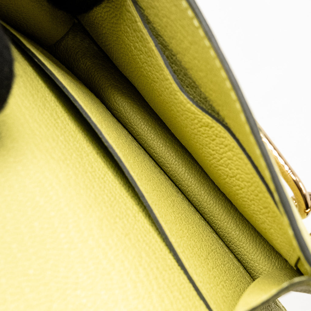 HERMES ROULIS SLIM CHÈVRE MYSORE R9 JAUNE BOURGEON LGHW