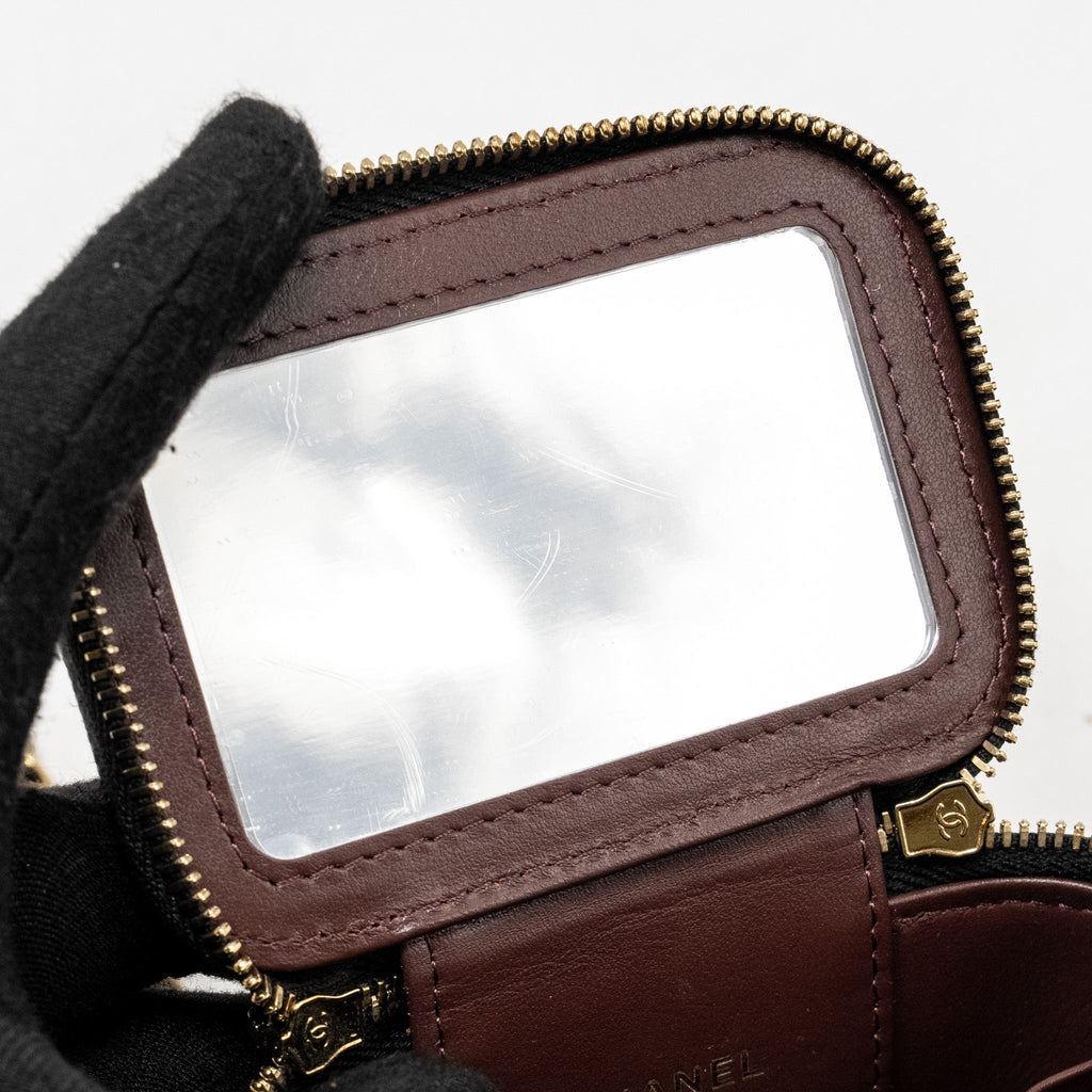 CHANEL MINI VANITY WITH CHAIN CAVIAR BLACK LGHW (MICROCHIP)