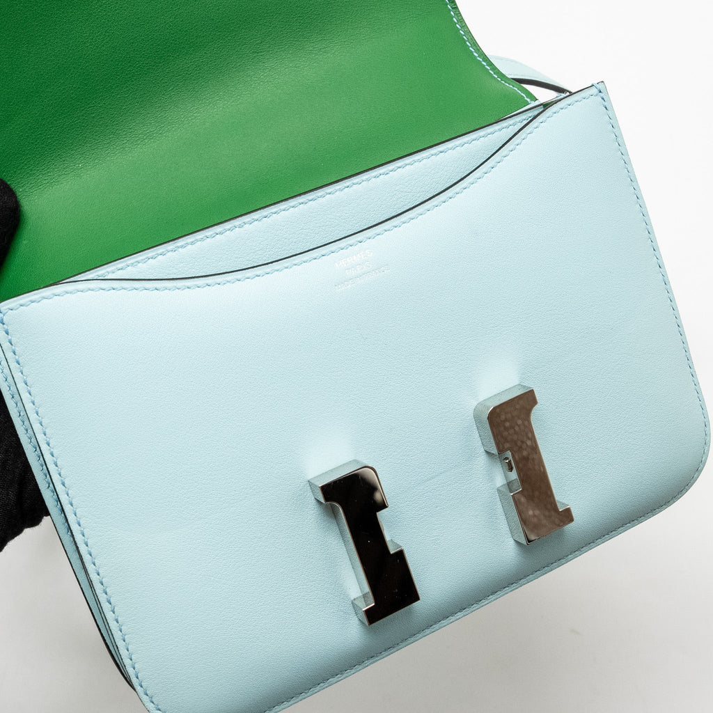 HERMES MINI CONSTANCE SWIFT BLUE ZEPHYR/CACTUS SHW
