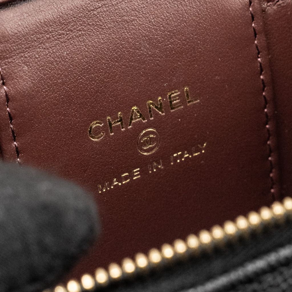 CHANEL MINI VANITY WITH CHAIN CAVIAR BLACK LGHW (MICROCHIP)