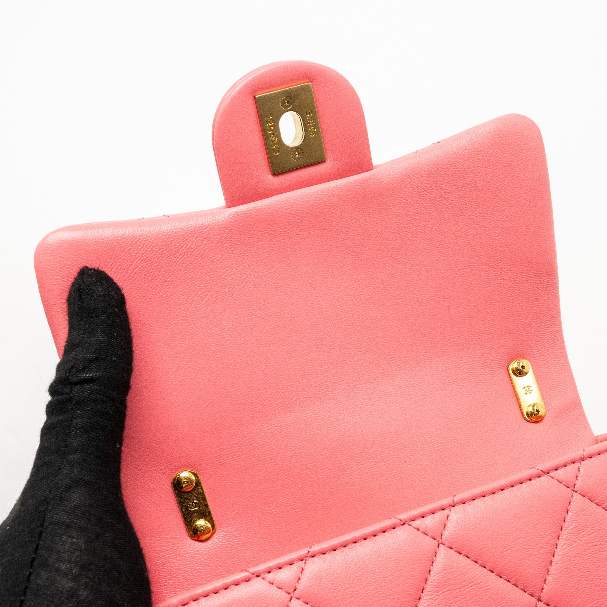 CHANEL MINI FUNKY TOWN FLAP BAG LAMBSKIN PINK GHW (MICROCHIP)