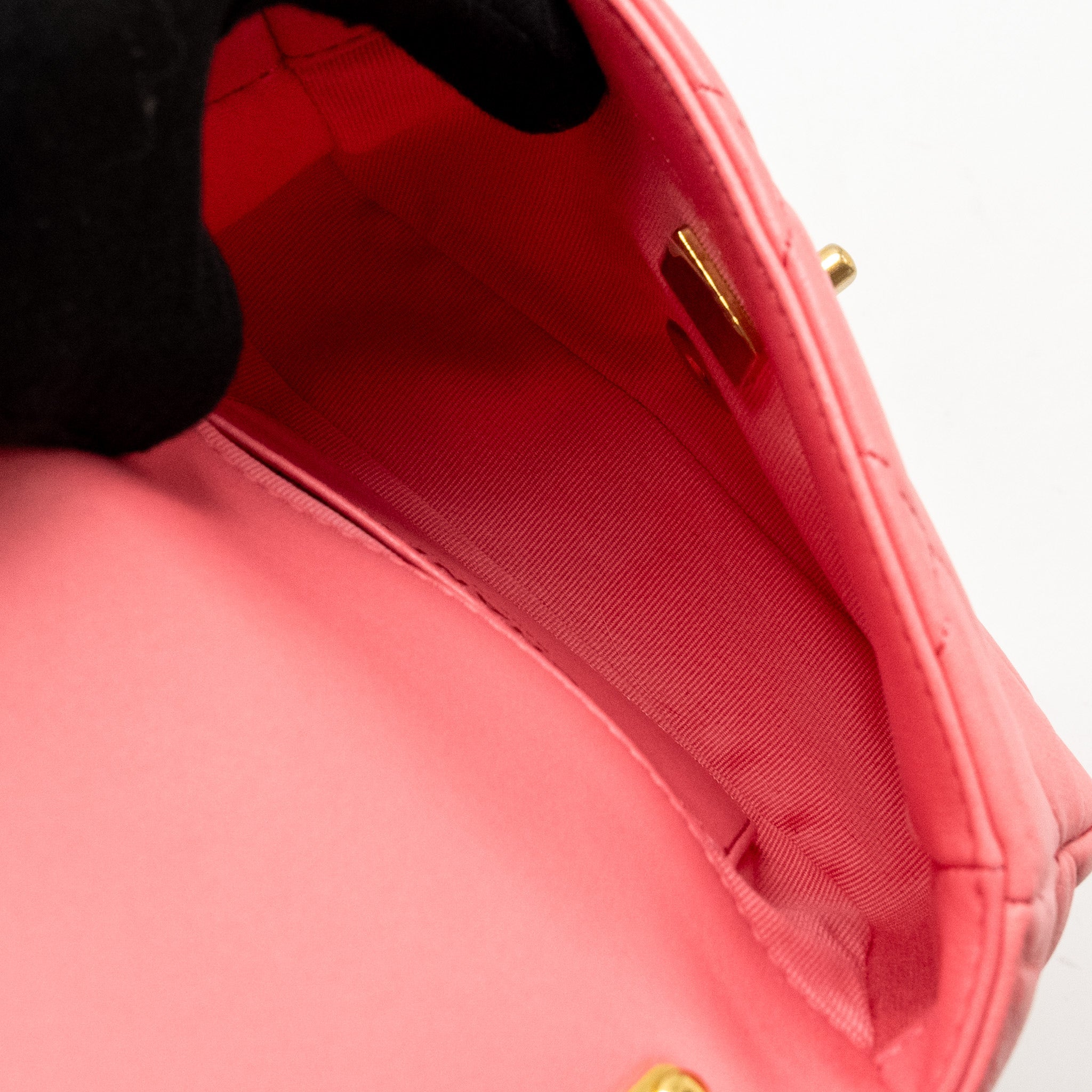 CHANEL MINI FUNKY TOWN FLAP BAG LAMBSKIN PINK GHW (MICROCHIP)