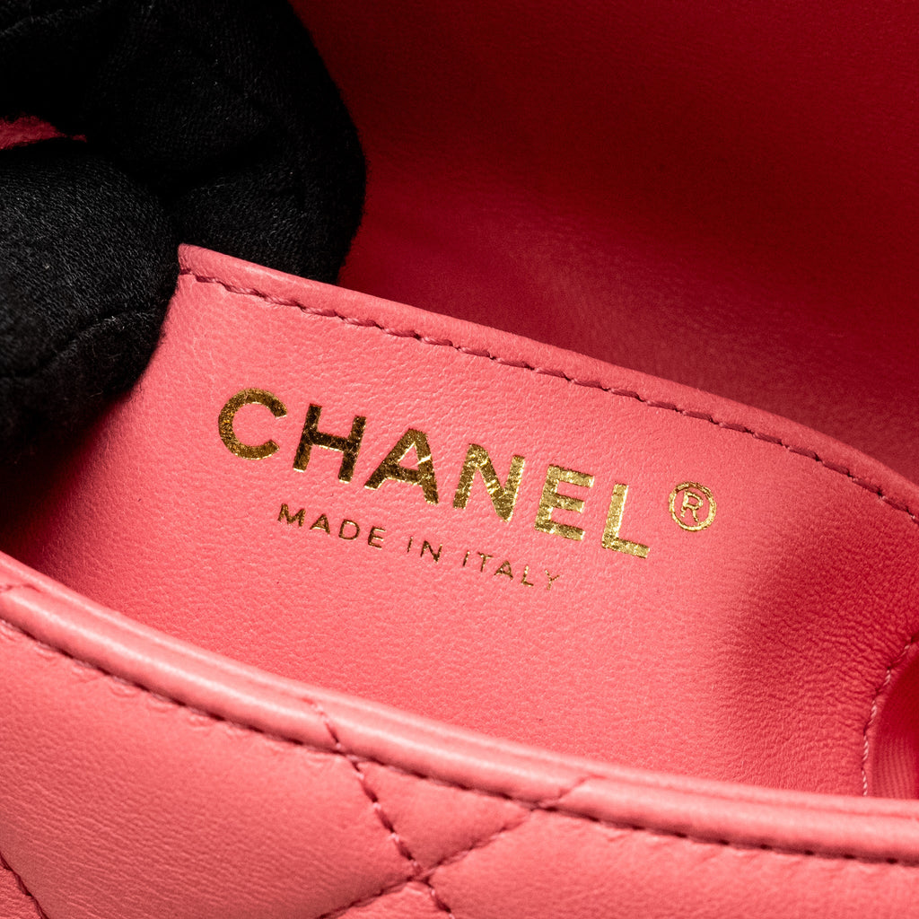 CHANEL MINI FUNKY TOWN FLAP BAG LAMBSKIN PINK GHW (MICROCHIP)
