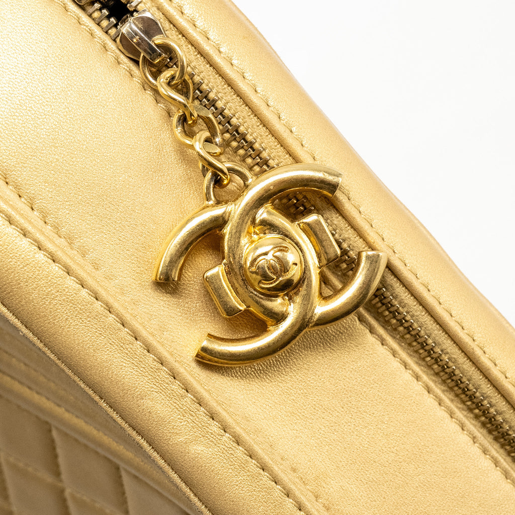 CHANEL COCO BOY CAMERA BAG LAMBSKIN GOLD GHW