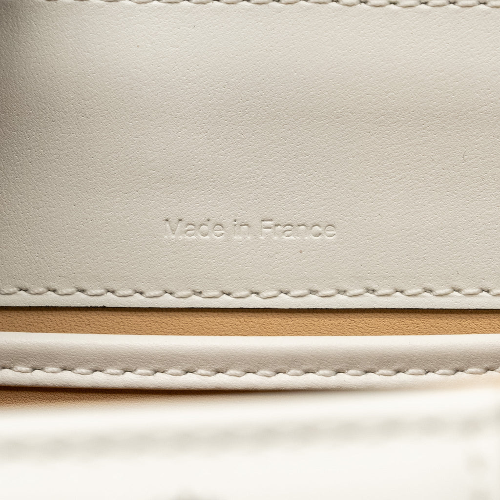 DELVAUX MINI BRILLIANT BAG CALFSKIN/GALUCHAT WHITE/BLACK WITH BLACK HARDWARE