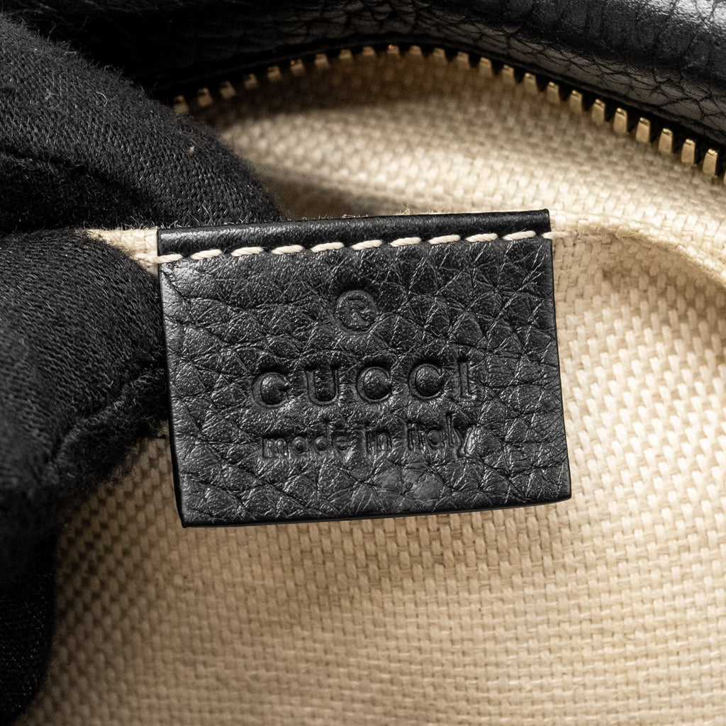 GUCCI SOHO DISCO CAMERA CROSSBODY BAG CALFSKIN BLACK LGHW