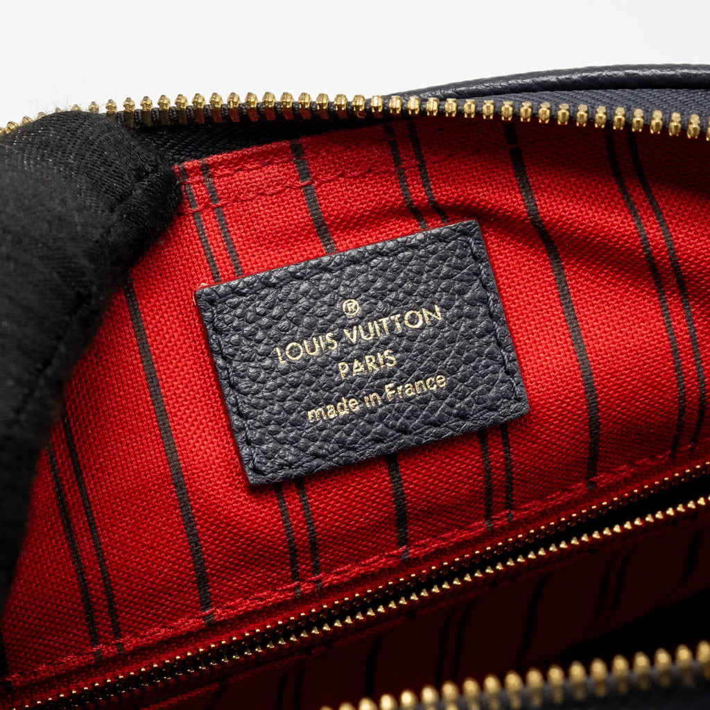 LOUIS VUITTON SPEEDY 25 BANDOULIERE MONOGRAM EMPREINTE NAVY/RED GHW