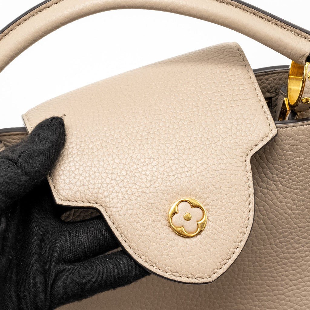 LOUIS VUITTON CAPUCINES BB TAURILLON LIGHT GREY GHW