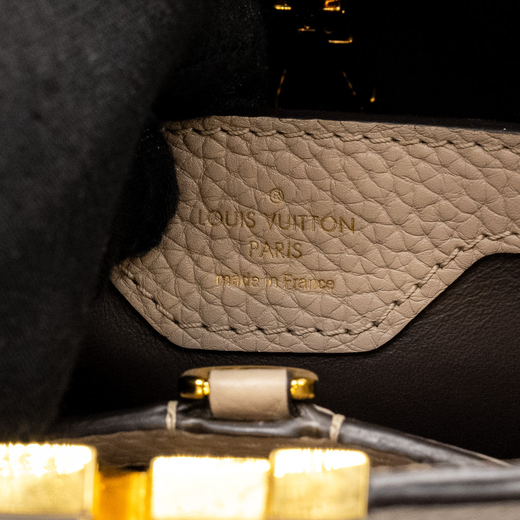 LOUIS VUITTON CAPUCINES BB TAURILLON LIGHT GREY GHW