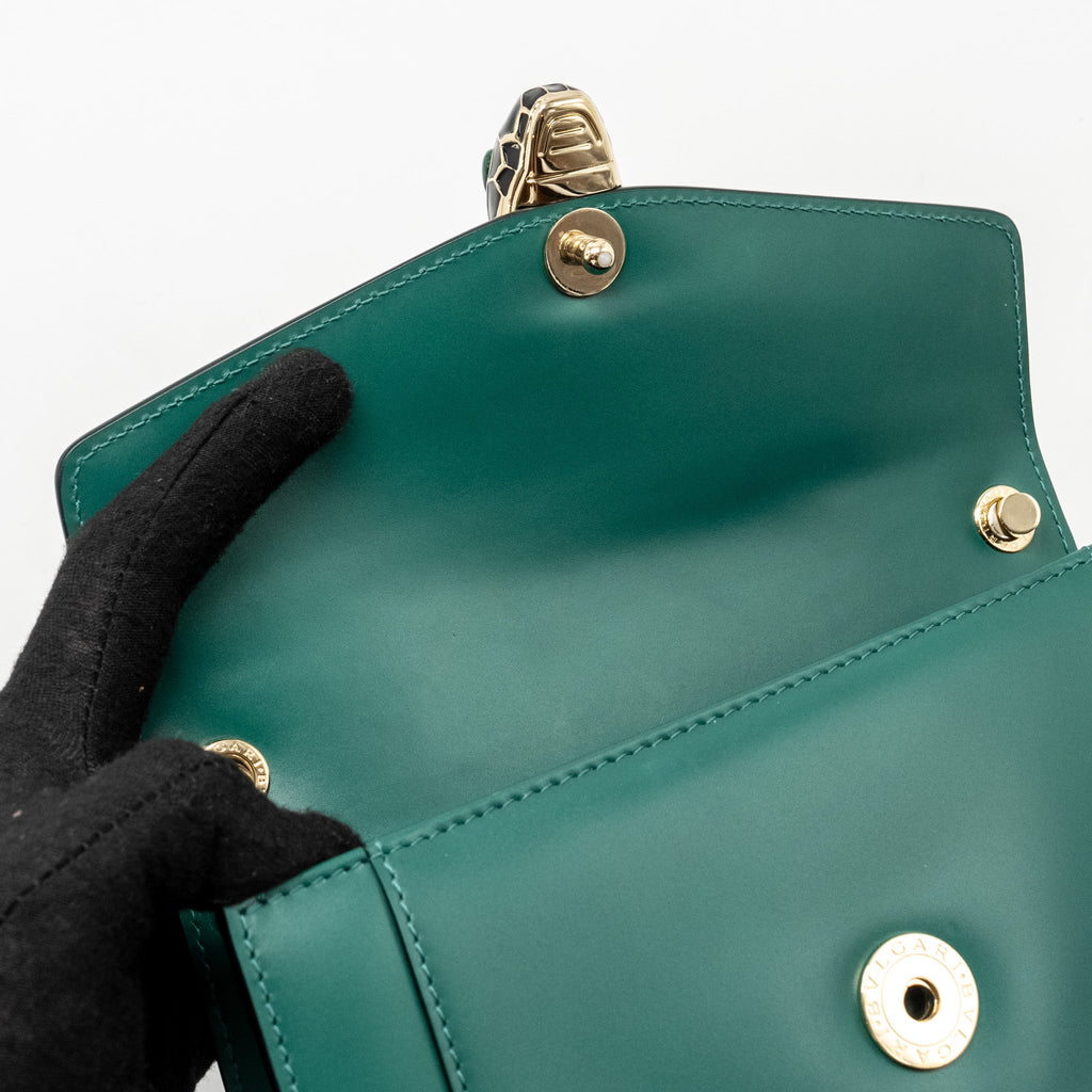 BVLGARI SERPENTI FOREVER BAG CALFSKIN GREEN LGHW