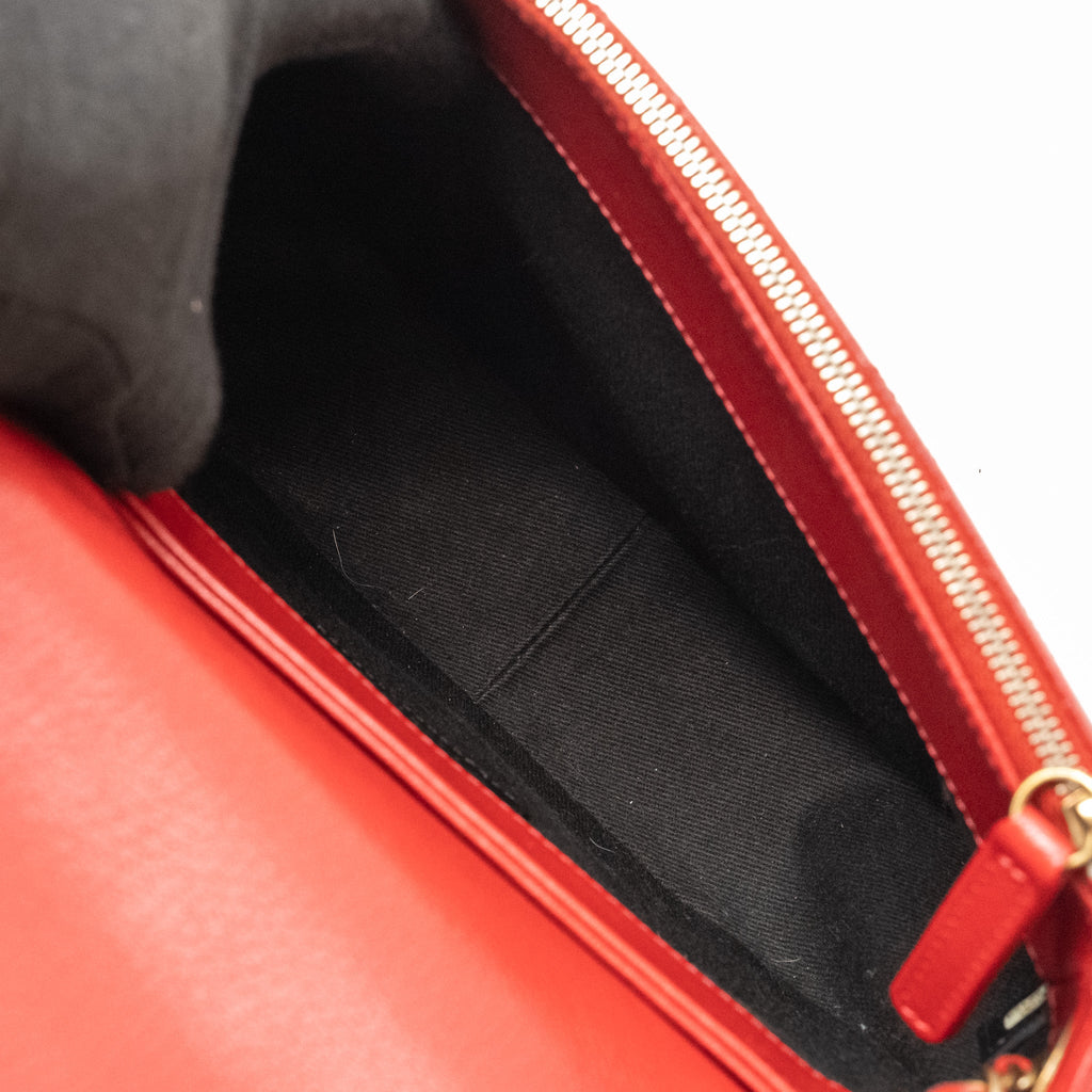 CHANEL MEDIUM COCO CURVE FLAP BAG CALFSKIN RED GHW