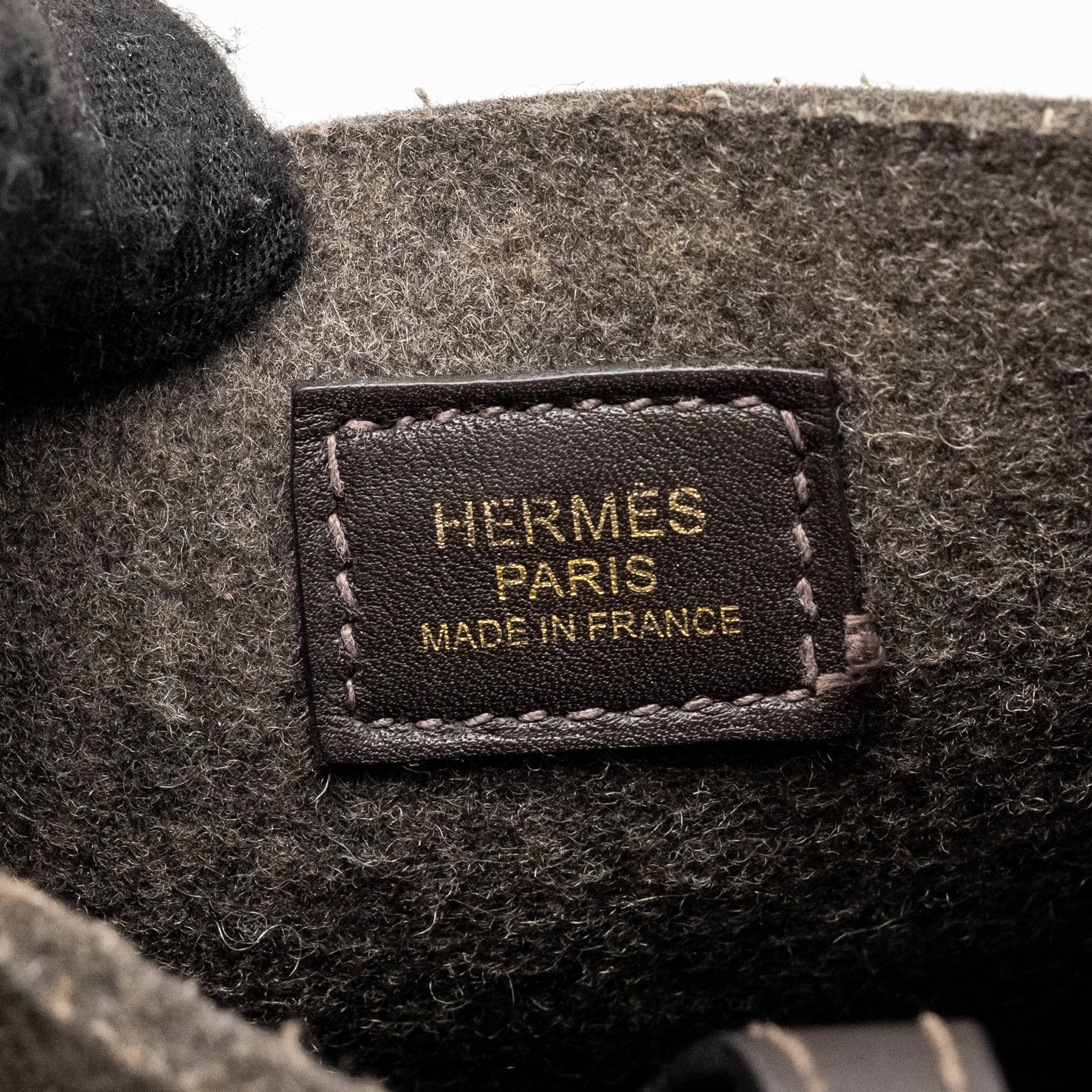 HERMES MINI EVELYNE FEUTRE/SWIFT/SANGLE WOOL EBENE
