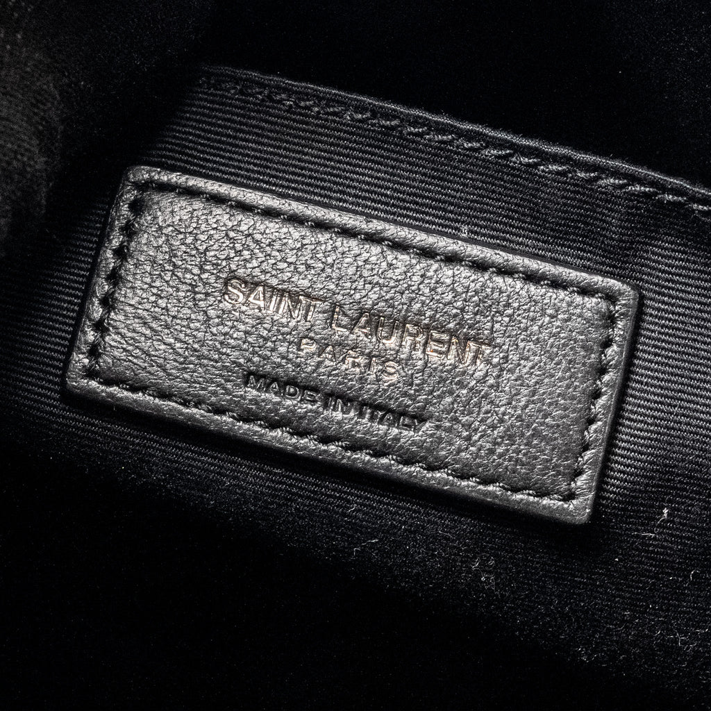 SAINT LAURENT LOU CAMERA BAG CALFSKIN BLACK RUTHENIUM SHW