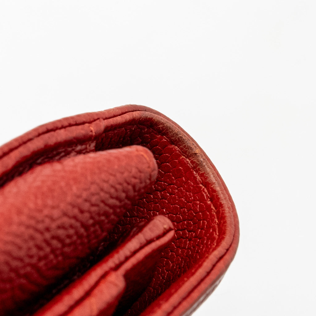 CHANEL BOY WALLET ON CHAIN CAVIAR RED RUTHENIUM SILVER HARDWARE